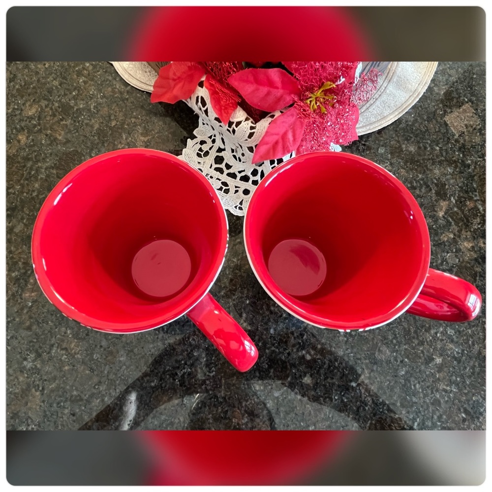 Pier 1-Hand Painted Pair of ‘Candy Cane’ Mugs-EUC!!! - Picture 4 of 6